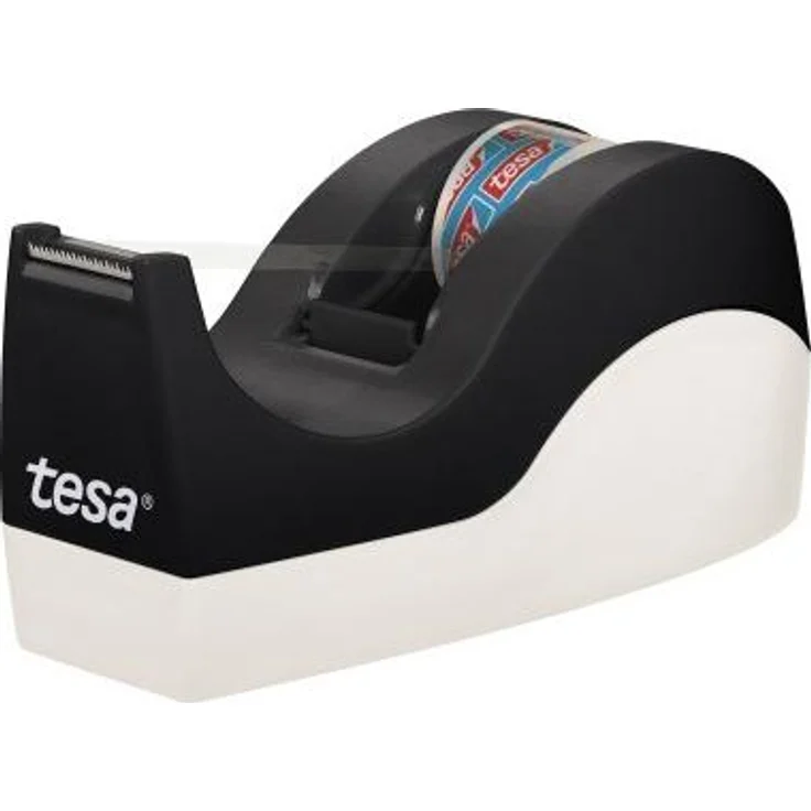 Tesa Tischabroller tesafilm Orca Schwarz inkl. Klebefilmrolle 33m x 19mm – Bild 1