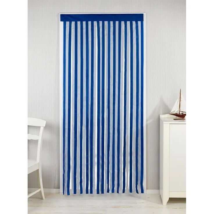 Türvorhang blau-weiß zuschneidbar