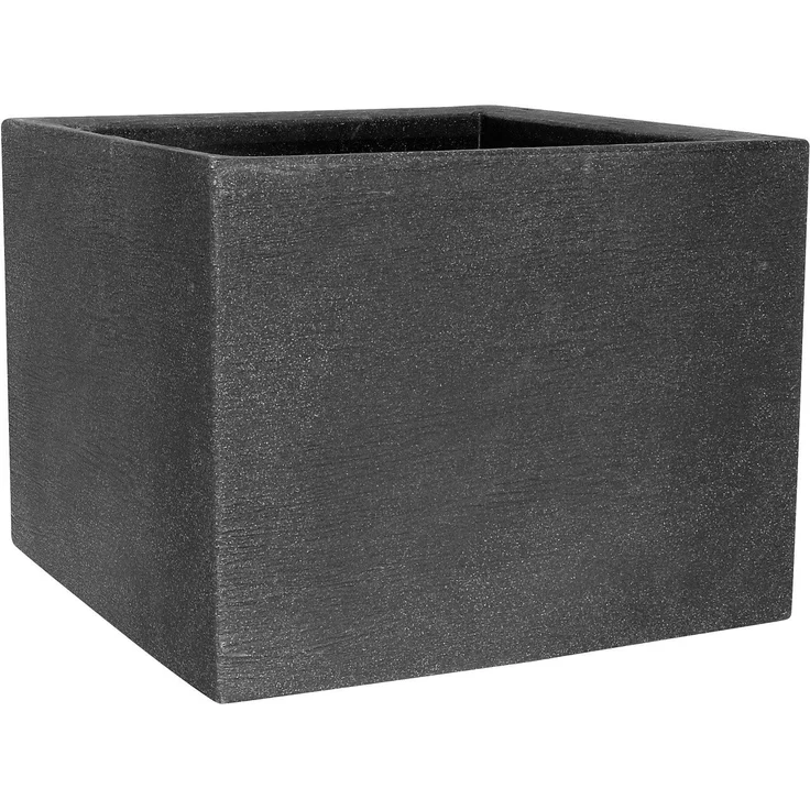 Geli Pflanzkübel Kubus 50 x 50 x 42 cm, eckiger Pflanztopf aus Kunststoff für innen und außen, anthrazit