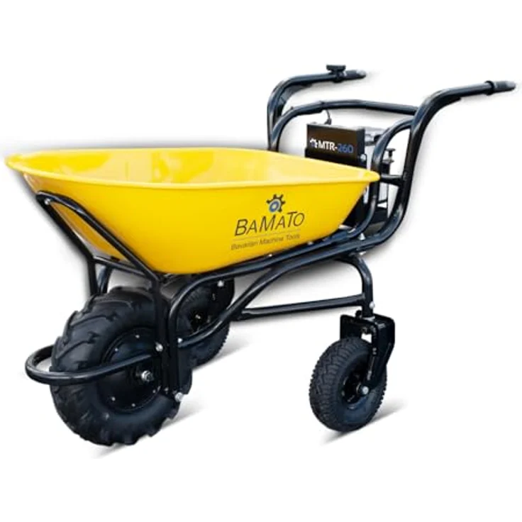BAMATO Elektrische Schubkarre MTR-260, 280W Motor, 100L Volumen, 6 km/h, 260 kg Tragkraft, inkl. 40V Akku und Ladegerät – Bild 5