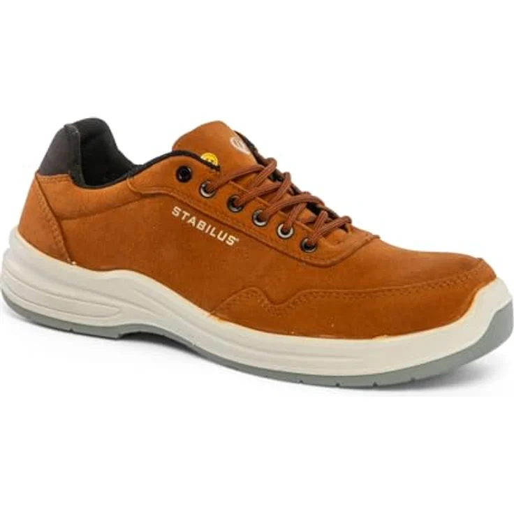 STABILUS JORDEN LOW BROWN S3 ESD Sicherheitshalbschuhe mit hydrophobiertem Mikrofaser-Schaft, atmungsaktivem Futter und Fiberglaskappe – Bild 1