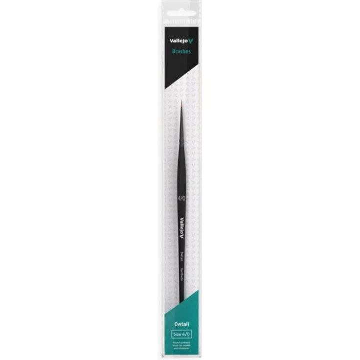 Vallejo Synthetic Brush Detail, Malerpinsel Größe 4/0 für feine Detailarbeiten – Bild 1
