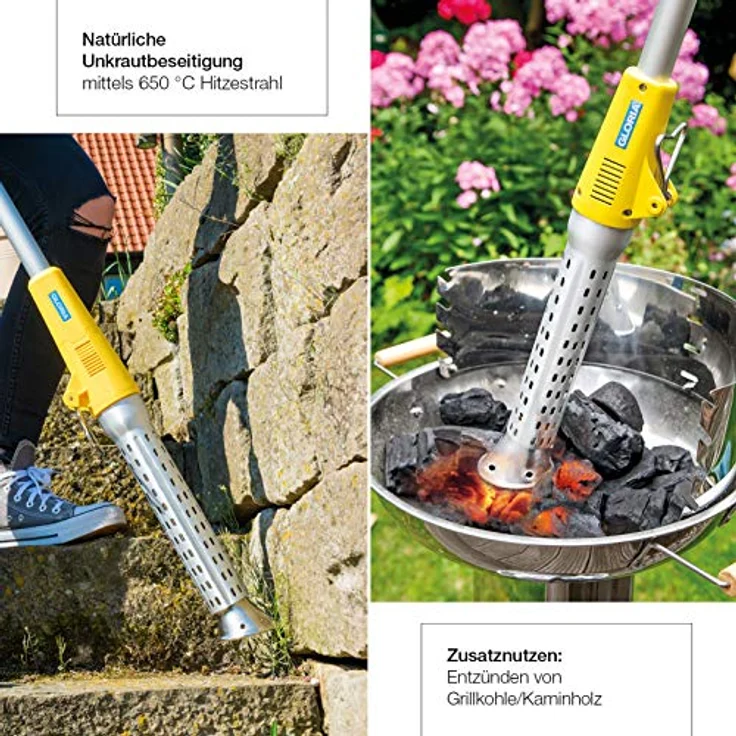 GLORIA Thermoflamm BIO Electro Abflammgerät 650°C Heissluft 230V| Elektrischer Unkrautvernichter,Unkrautbrenner | Einfache & sichere Bedienung|Hitzeschutz dank Kegeldüse| Für den unkrautfreien Garten & Gehweg(2000W) – Bild 5