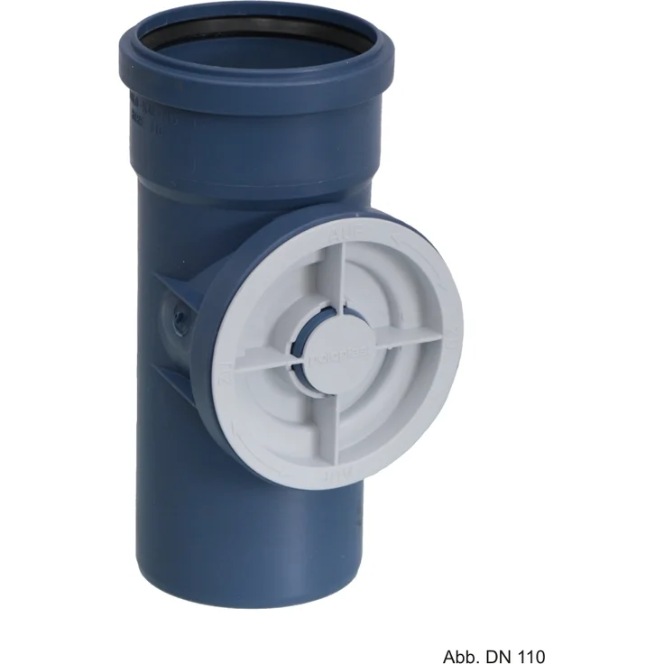 POLOPLAST POLO-KAL NG Reinigungsrohr DN 110, schalldämmendes Kunststoffrohr mit Muffe, blau