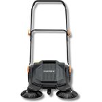 FUXTEC Handkehrmaschine FX-HK65, Kehrgerät für Außenbereiche, 650 mm Arbeitsbreite, 20 L Behälter, ergonomisches Design, Flächenleistung bis 2000 m²