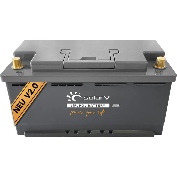 EnjoySolar SolarV® Lithium Batterie LiFePO4 25,6V 100Ah mit integriertem BMS und Bluetooth, wartungsfrei