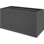 AMARE Design Stahlblech Hochbeet Series 1 | Blumenbeet Anthrazit (7016) | Gartenbeet aus Metall | Pflanzenbeet pulverbeschichtet | Kräuterbeet witterungsbeständig | Größe Gemüsebeet 150 x 75 x 77 cm