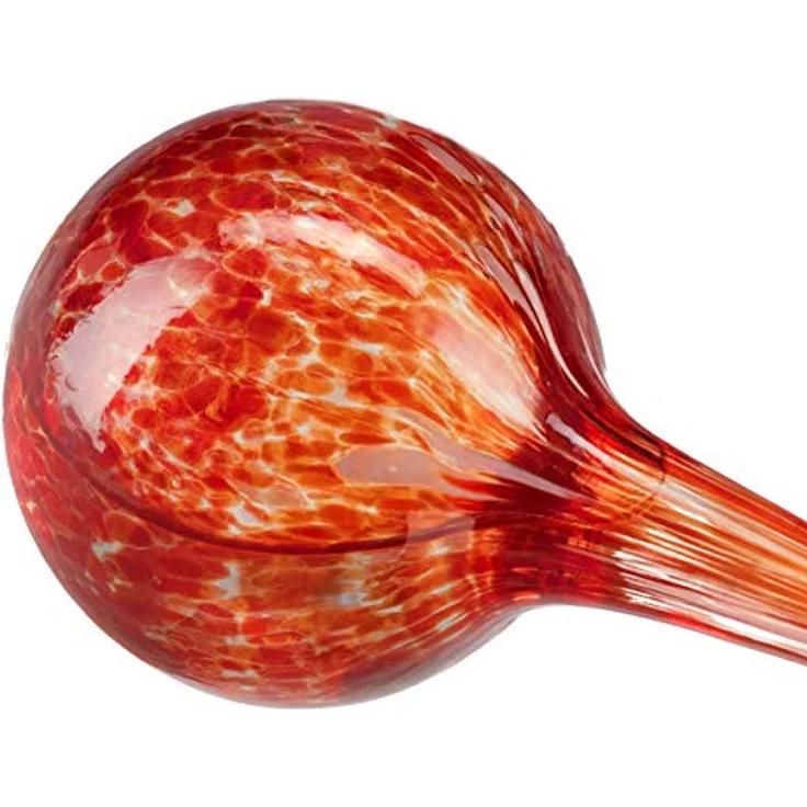 Bewässerungskugel 2er Set, dosierte Bewässerung Pflanzen u. Blumen, Gießhilfe Büro, Urlaub, Ø 6 cm, Glas, rot – Bild 7