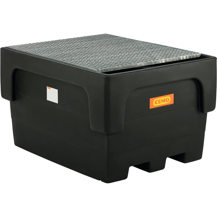 Cemo IBC-Auffangwanne "IBC", 1.100 l, PE mit Stahlgitterrost, unterfahrbar, BxHxT: 146x87x117 cm