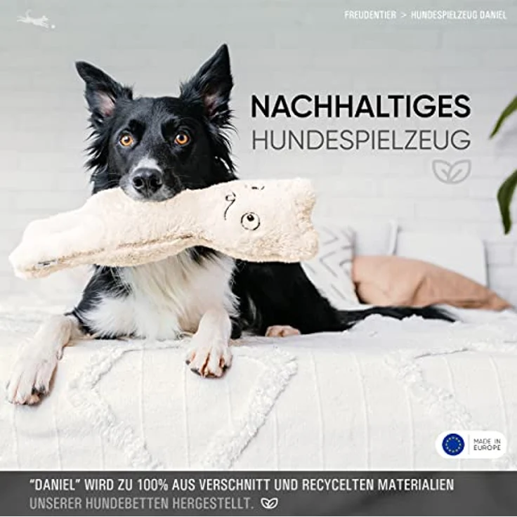 FREUDENTIER Hundespielzeug “Daniel”, waschbar, 100% sicher, in der EU produziertes Plüschtier für kleine & große Hunde, Welpenspielzeug – Bild 4