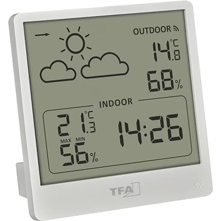 TFA Funk-Wetterstation, Wetterstation mit Innen- und Aussenfeuchtemessung, Reichweite bis 60 m, Mehrfarbig – Bild 4