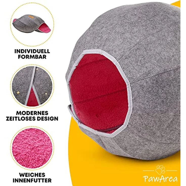 COFI 1453 Katzenliege Einstellbarer Katzenkorb langlebig Pink/Grau – Bild 6