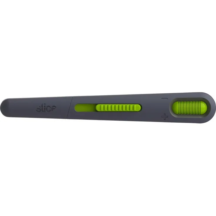 SLICE Cuttermesser Slice 10474, Verstellbarer schmaler Stift-Cutter mit automatischem Klingenrückzug und finger-friendly® Klinge