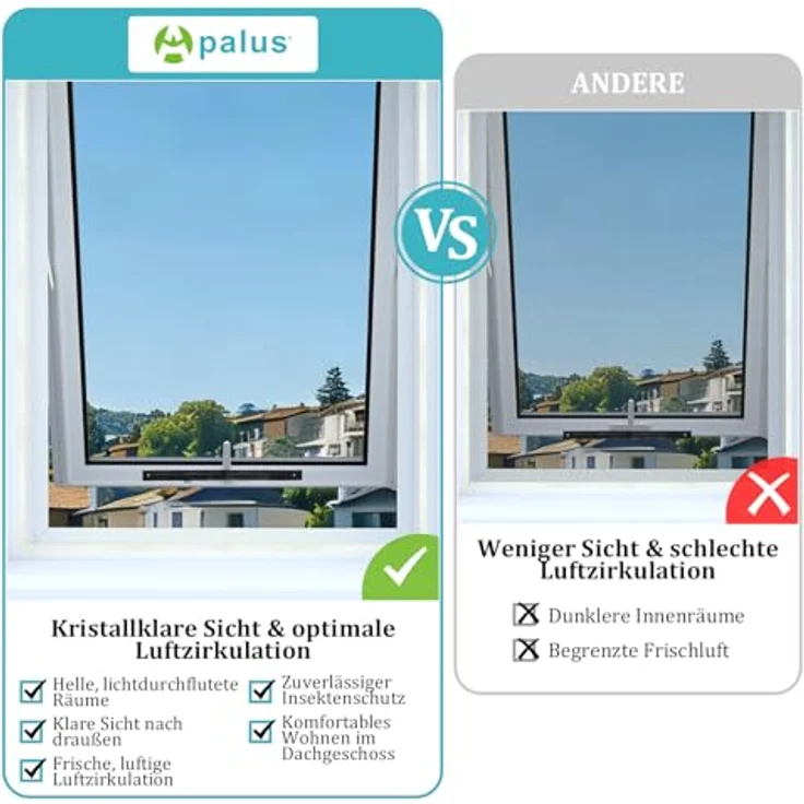 Apalus Dachfenster Fliegengitter – Zuschneidbares Insektenschutznetz mit Reißverschluss für Klappfenster, ohne Bohren, bis 130×150 cm, Schwarz – Bild 4