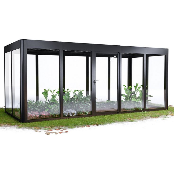 SunElements Gewächshaus 'SunGarden Energy 5.2' 548 x 233 cm mit 6 mm Acrylglas Solardach anthrazit-metallic, nachhaltige Energieerzeugung und integrierte Lüftung