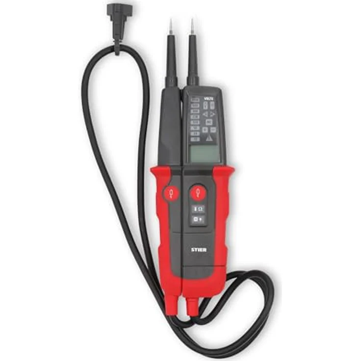 STIER Profi Spannungs- und Durchgangsprüfer, 6V-1000V AC/DC, 2-polig, CAT III 1000V CAT IV 600V, mit 19mm Sonden-TIP-Abstand und HOLD-Funktion – Bild 3