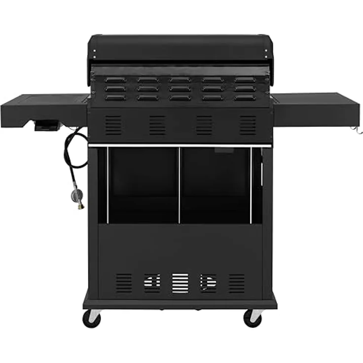 tepro 4+1 Brenner Gasgrill Riverbank, 4 Brenner mit Infrarot Keramik Seitenbrenner, große Grillfläche 70 x 42 cm, doppeltwandiger Deckel mit Thermometer – Bild 4