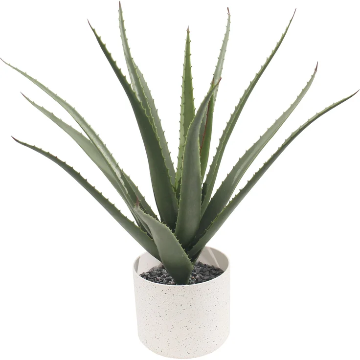 Paperflow ALOE VERA Kunstpflanze, 45 cm hoch, realistische Deko-Pflanze ohne Pflegebedarf