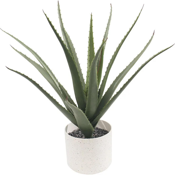 Paperflow ALOE VERA Kunstpflanze, 45 cm hoch, realistische Deko-Pflanze ohne Pflegebedarf