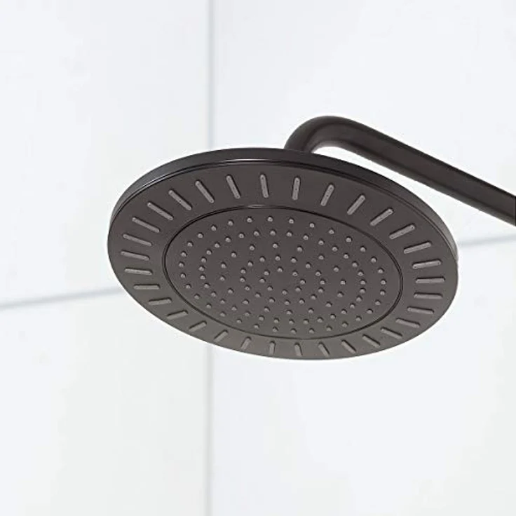 Tiger Tyne Duschssystem mit Regendusche und Handbrause, Schwarz, Duschstange mit verstellbarem Brausehalter, Duschkopf mit 3 Strahlarten, Wasserspar- und Anti-Kalk-Funktion, inkl. 2 Brauseschläuchen – Bild 5