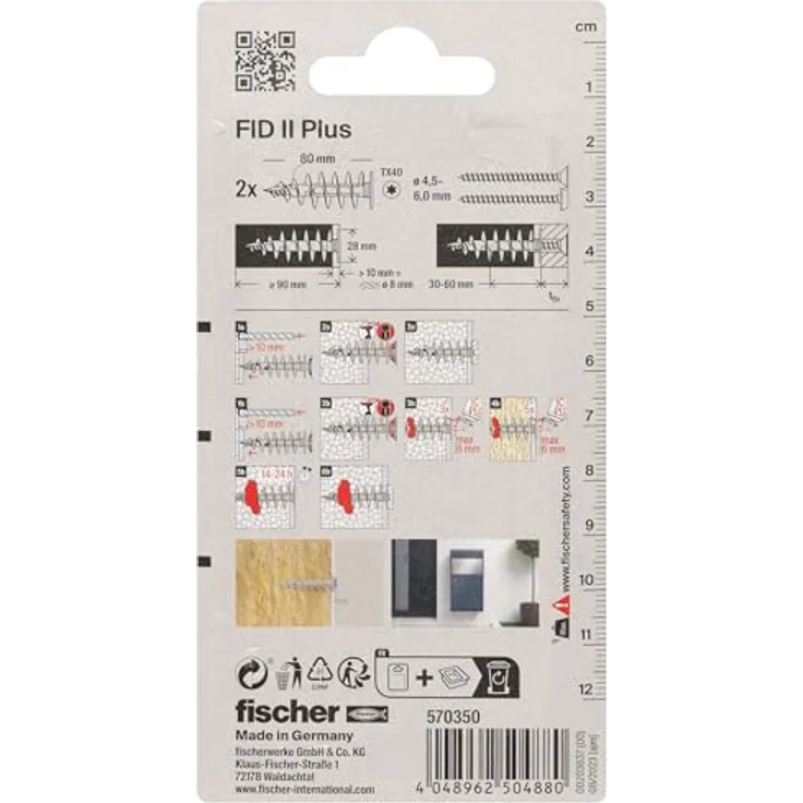 Fischer FID II Plus Dämmstoffdübel 80mm 570350 2 Stück – Bild 2