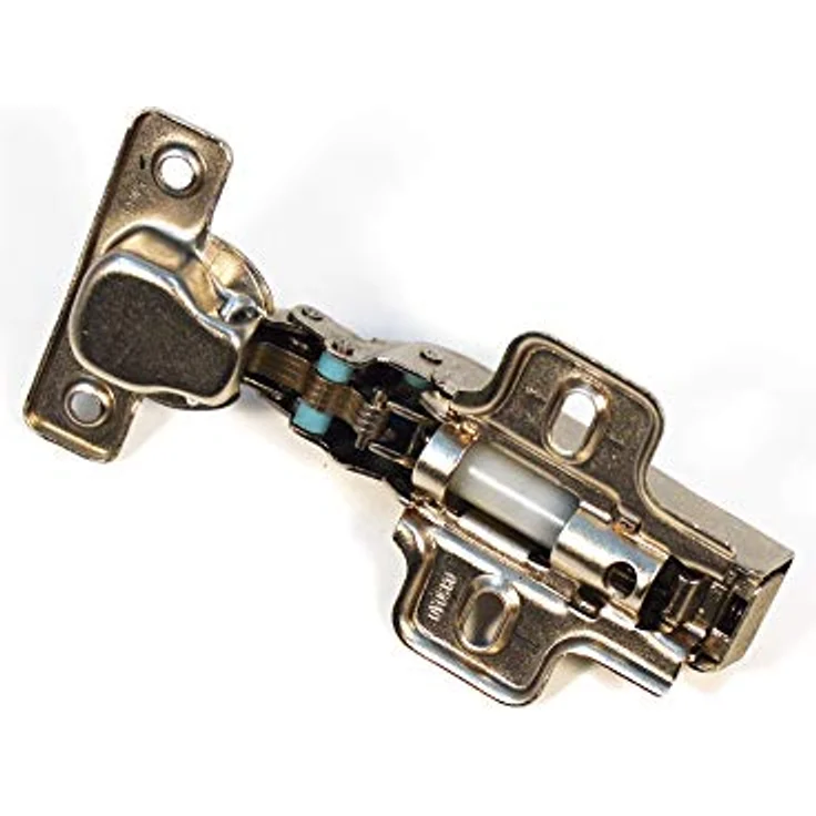 Emuca 4x Topfband Eckanschlag, hydraulisch Dämpfer Scharnier, Aufliegend, 26mm, mit Click System, Kreuzmontageplatte ohne Schrauben – Bild 2