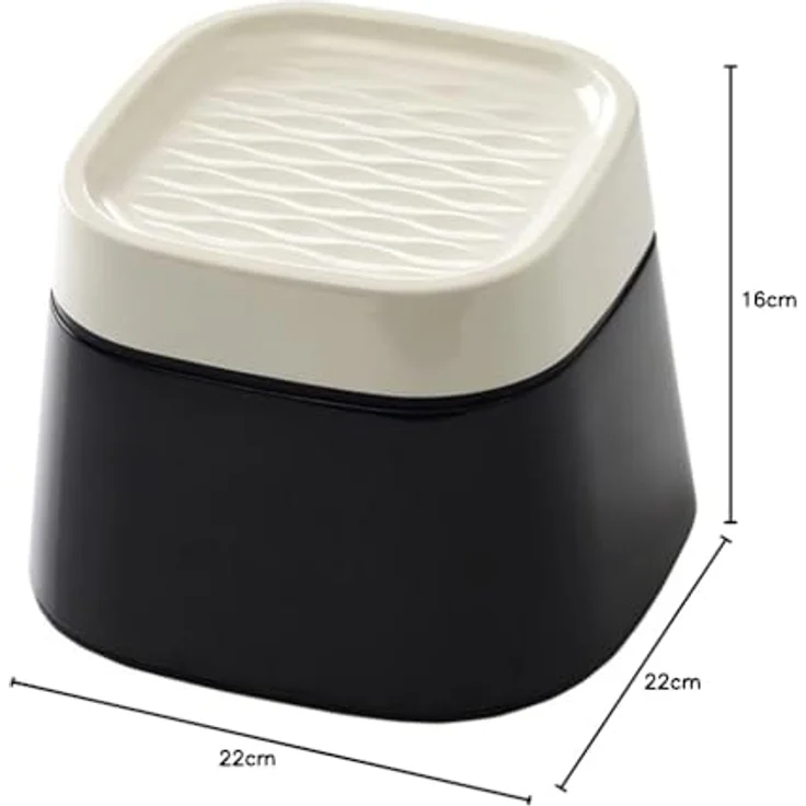 Savic Ergo Cube Futternapf m. gummikant, 22x22x16 cm, sort/hvid – Bild 2