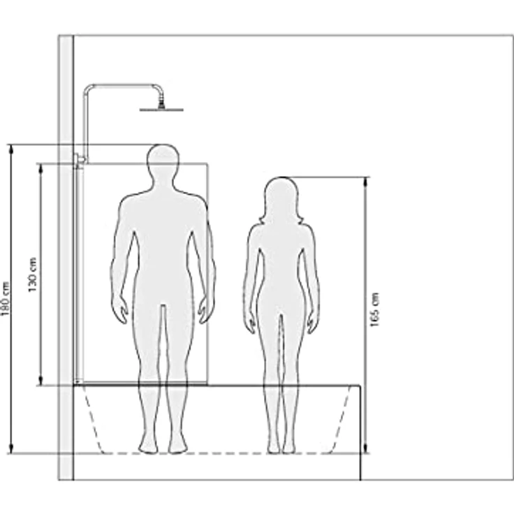 Schulte Duschwand für Badewanne 70 x 130 cm, 5 mm Sicherheitsglas ESG Dekor Atelier 1, Schwarz-matt, beidseitig schwenkbar – Bild 4
