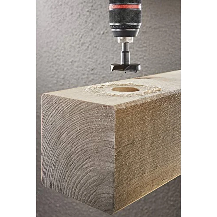 wolfcraft Zylinderbohrer Ø 26 mm, 3364000, für stationäre Bohrungen in Weichholz, selbstschneidende Zentrierspitze, Made in Germany – Bild 3