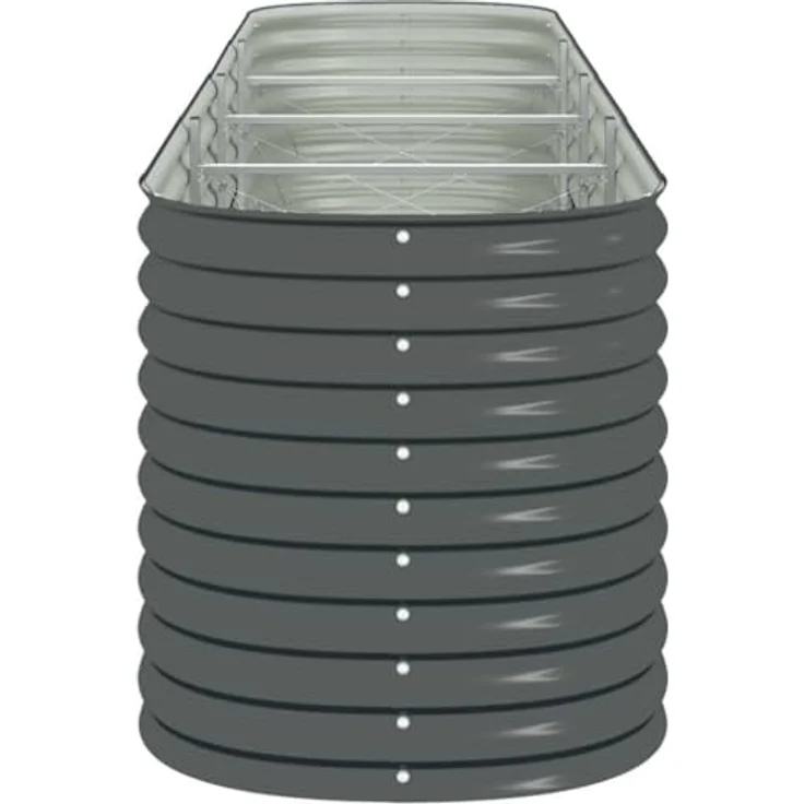 vidaXL Garten-Hochbeet 400 x 80 x 81 cm Verzinkter Stahl Grau – Bild 9
