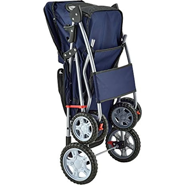 pro.tec Hundewagen Niceville Pet Stroller, bis 15 kg, Blau, Regenschutz Roadster, ideal für Welpen, ältere Hunde und mehr – Bild 4