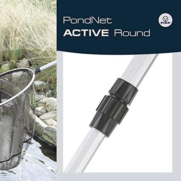 FIAP PondNet Active Round, Profi Teichkescher mit Teleskopstiel (600-1800 mm), d: 350 mm, robustes feinmaschiges Netz zur Teichreinigung und Fischfang – Bild 4