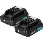 vhbw 2X Akku kompatibel mit Makita FD06R1, FD07R1, FD07, HP331DSA, FD07Z, HP331D, HF301D, FD06Z Werkzeug (1500 mAh, Li-Ion, 12 V) - Leistungsstarke Ersatzakkus für Powertools