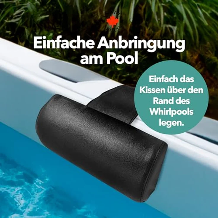 Canadian Spa GmbH Whirlpoolsitz Kopfstütze, Rund, beschwert, schwarz, 29 cm lang, 14 cm breit, universell für jeden Whirlpool – Bild 6