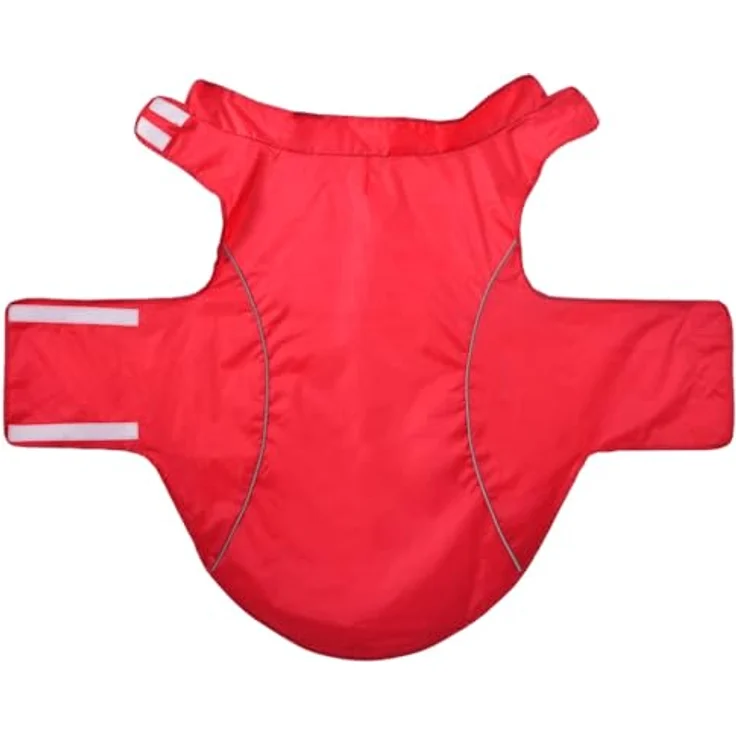 vidaXL Hundemantel Hunde Regenmantel aus Polyester, rot, 3XL mit Reflexstreifen und Klettverschlüssen – Bild 5