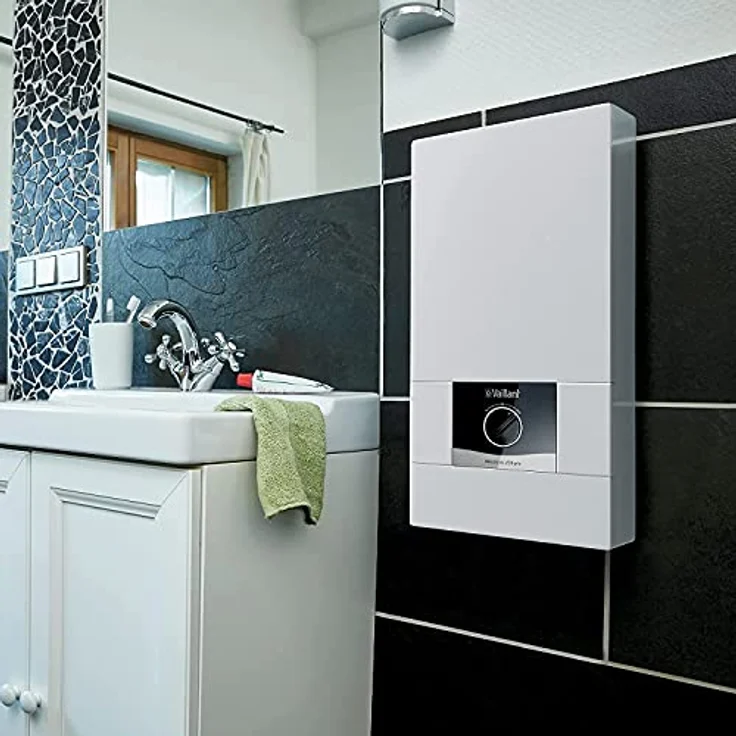 Vaillant VED pro 24/8, elektronischer Durchlauferhitzer mit 24 kW Leistung, 8 l/min Wasserleistung, drei einstellbaren Fixtemperaturen von 35°C/45°C/55°C, druckfest, IP25, 400V – Bild 3