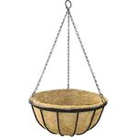 Siena Garden Hängeampel Wrought schwarz mit Kokoseinlage 35cm