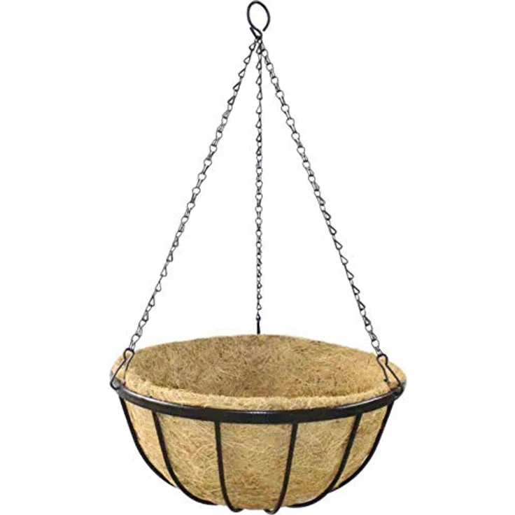 Siena Garden Hängeampel Wrought schwarz mit Kokoseinlage 35cm – Bild 1