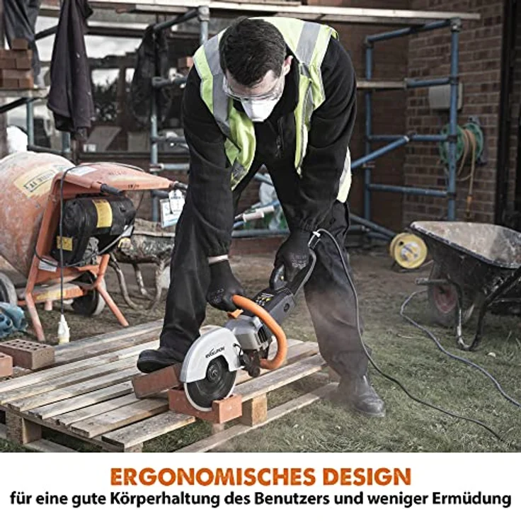 Evolution R230DCT Betonsäge, Elektrische Steinsäge mit 2000W Motor, 230 mm Scheibendurchmesser, 90 mm Schnitttiefe, für Mauerwerk und Beton – Bild 3