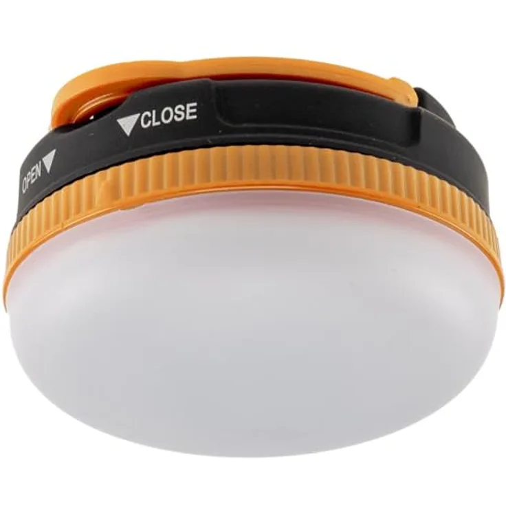 ChiliTec Campinglampe LED, tragbare Zeltlampe mit IP44, 3 Leuchtmodi, Magnethalter, Batterie 3x AAA, ØxH 7x4cm