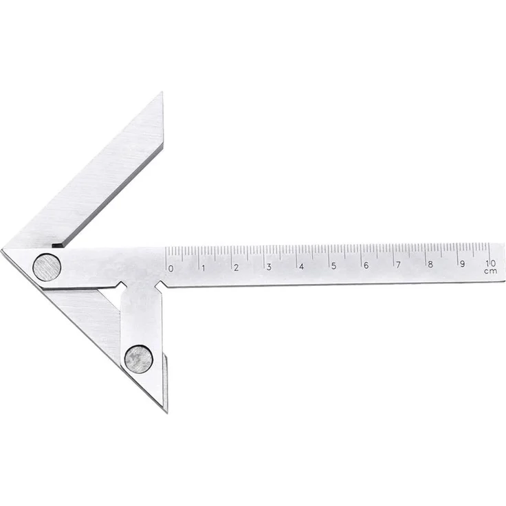 Donau Elektronik Winkelmesser Zentrierwinkel 100x70 mm, Hochwertiger Kohlenstoffstahl, gut sichtbare Skalen – Bild 1