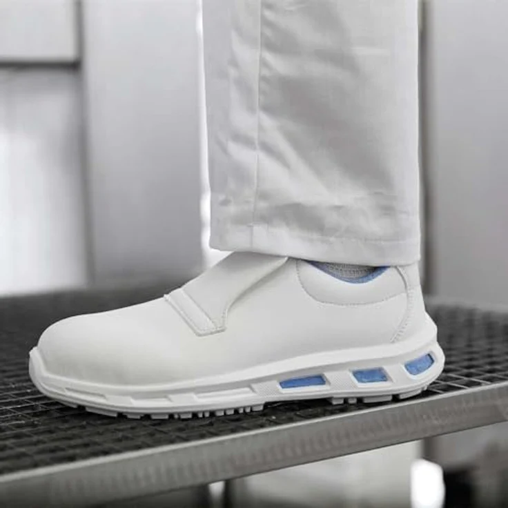 U-Power Blanco Sicherheitsschuhe, Leichte Mokassins mit Airtoe-Zehenschutzkappe, wasserabweisend, EU 45, Weiß – Bild 2