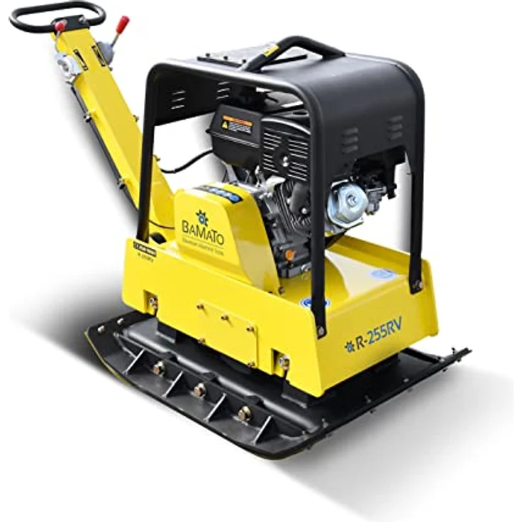 BAMATO Rüttelplatte R-255RV mit Vor- und Rücklauf, max. 3750 vpm, inkl. Gummimatte und Fahrwerk – Bild 3