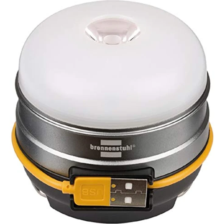 Brennenstuhl Akku LED Outdoor Leuchte OLI 0300 A (Campingleuchte für außen 350lm / Campinglampe mit bis zu 70h Leuchtdauer, Lampe zum campen inkl. USB-Powerbank, zusätzlich SOS- und Blink-Funktion) – Bild 1