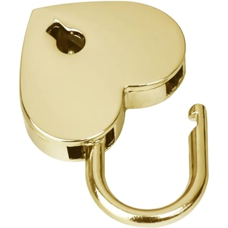 HMF Mini Deko Vorhängeschloss in Herzform, gold glänzend, mit Schlüssel, 5,9 x 5 x 0,8 cm – Bild 3