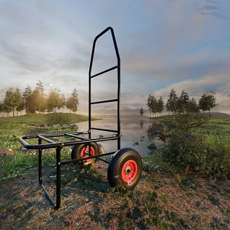 TroniTechnik Sackkarre Anglerkarre, klappbar mit Luftbereifung, rutschfester Transportfläche, Tragkraft 100 kg, wetterfest und geländetauglich, LxBxH 67x55x102 cm – Bild 7