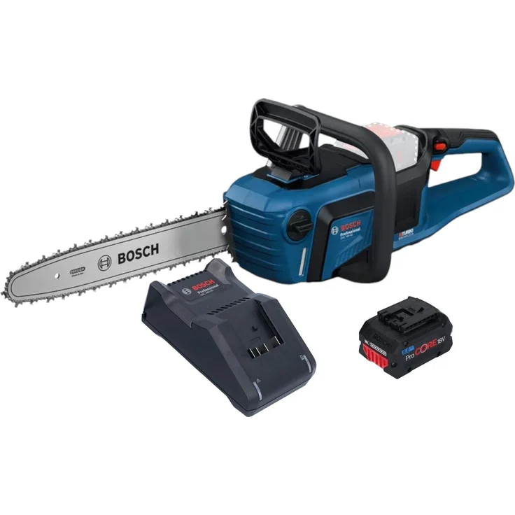 Bosch GKE18V-40 Professional, Akku Kettensäge 18 V mit 40 cm Schwertlänge, BITURBO Brushless Technologie, 1x ProCORE Akku 8,0 Ah, OptiCut-Funktion, elektronische Motorbremse
