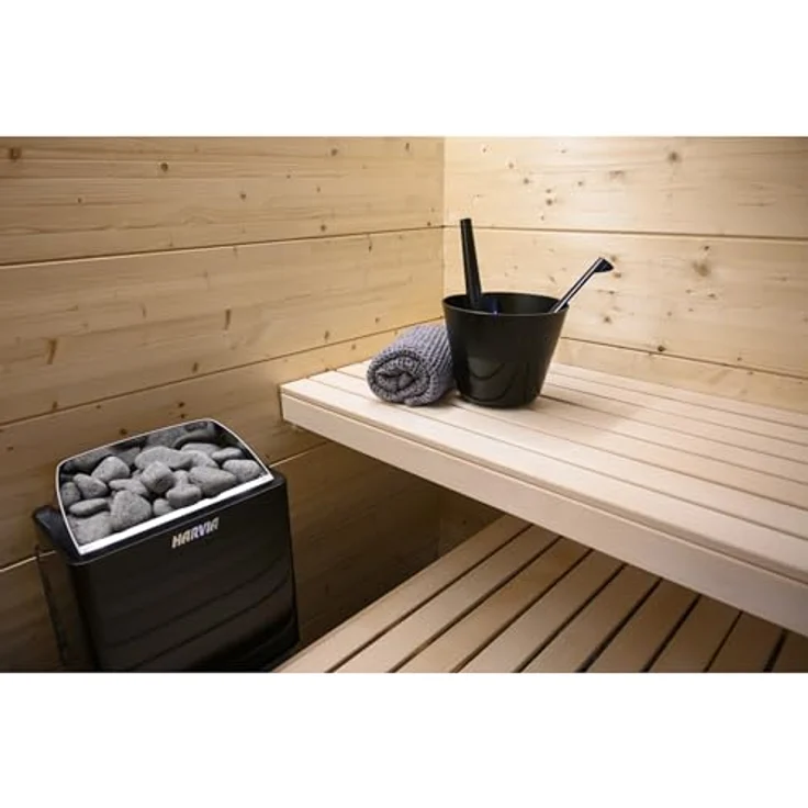 HARVIA KIP60E Black, Saunaofen 6 kW Elektroofen für Saunen 5-8 m³, hochglanz schwarz – Bild 4