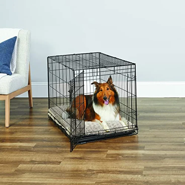 MidWest Homes for Pets New World Hundebox, verbessert mit Einzel- und Doppeltür, mit auslaufsicherer Bodenwanne, Bodenschutzfüße, mit patentierten Funktionen – Bild 2
