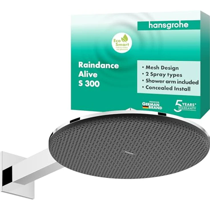 hansgrohe Raindance Alive S Douche de tête 300, Duschbrause mit 2 Strahlarten, EcoSmart, verchromt, 6.6 l/min – Bild 1